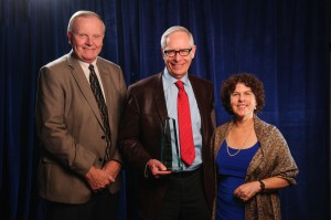 Bob Bruininks (center) with current ICI director David R. Johnson and AUCD President Leslie Cohen.