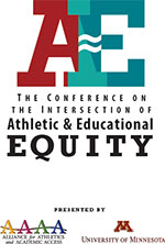 image of logos from 2016 Conference on the Intersection of Athletic & Educational Equity (AE)