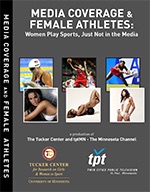image of "Media Coverage and Female Athletes" video DVD cover showing hockey players