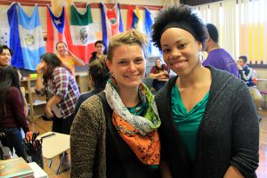 Jenna Cushing-Leubner is developing and implementing a "heritage language" curriculum with the help of participating teachers. (Photo by Erin Hinrichs)