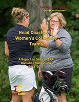 Women coaches Report, NCAA DI 2016-17 cover with two women high-fiving over a golf bag