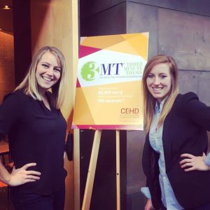 image of Morgan Betker and Madelleine Orr, winners at the CEHD 2017 Three Minute Thesis contest