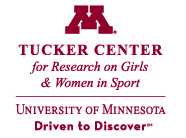block M, Tucker Center text, U of M Driven to Discover text, all in maroon