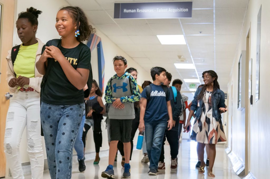 Image above: Image shows students touring clinical facility with YES! director Anita Randolph.