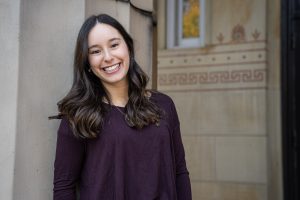 Valentina B. outside Burton Hall